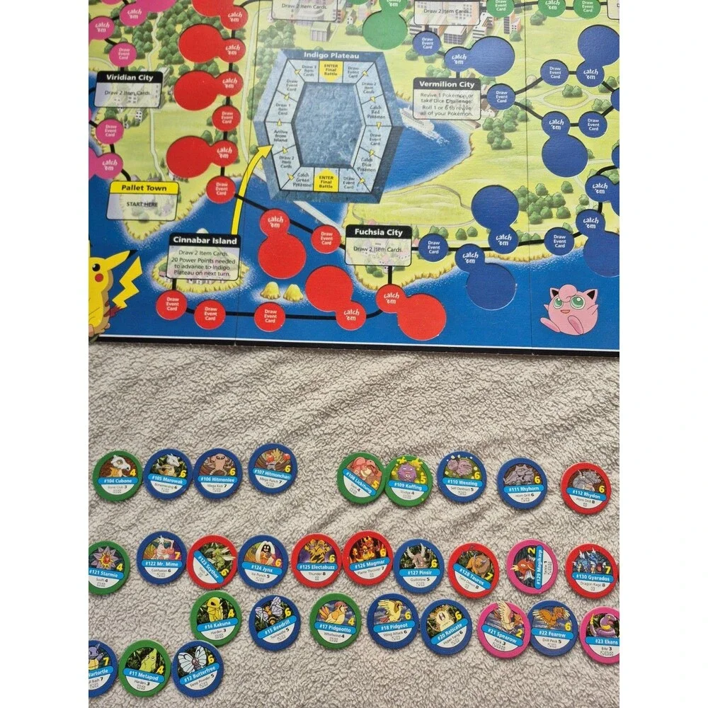 Hasbro Pokemon Master Trainer Game Board 1999 Edition